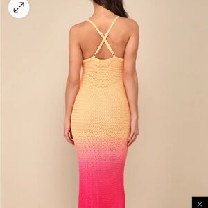 Lulus dress - pink and orange ombré knit dress